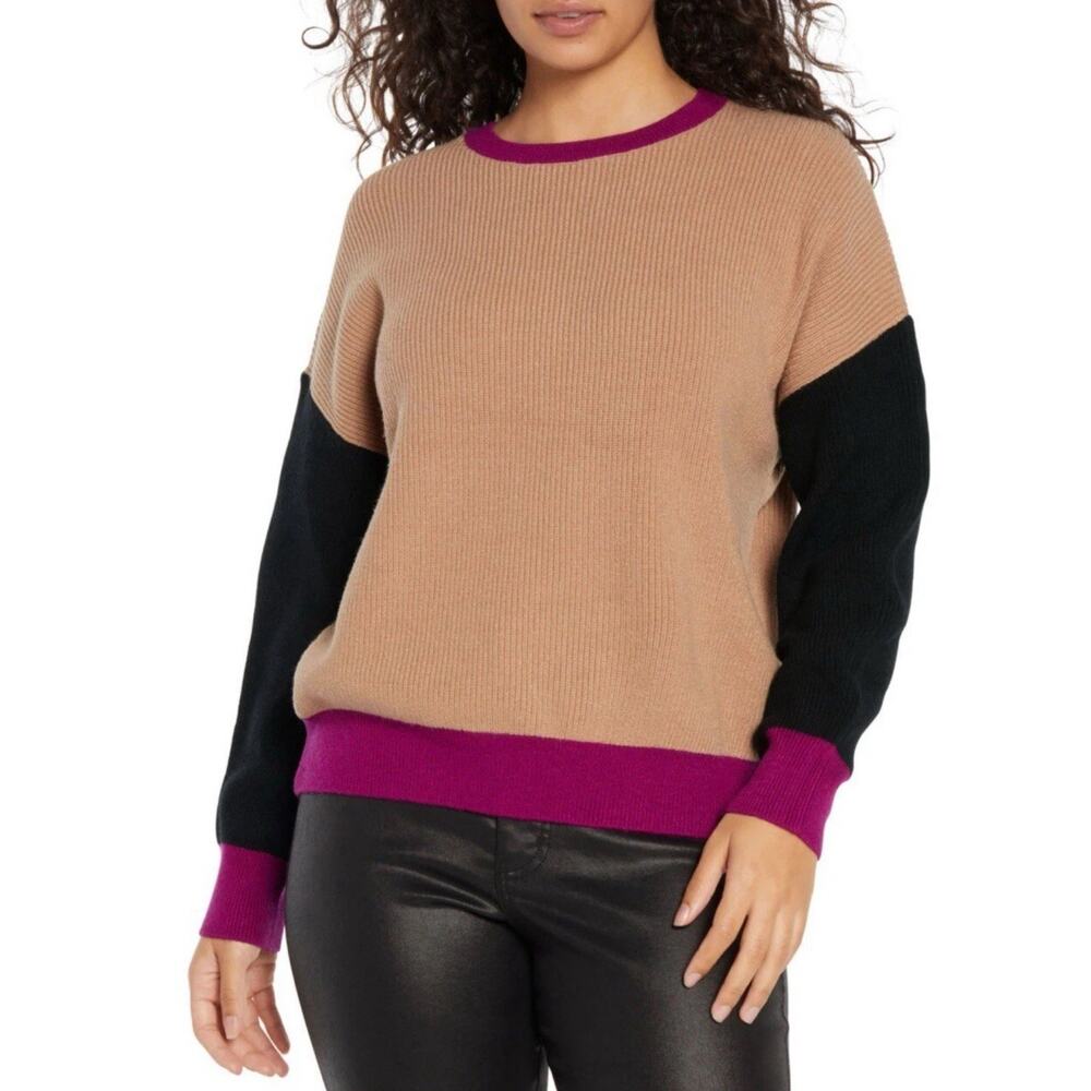Express Women's‎ Crewneck Long Sleeves Relaxed Fit Knitted Sweater Multicolor XS